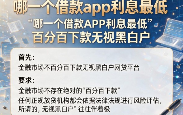 哪一个借款app利息最低,规整五个百分百下款无视黑白户网贷平台
