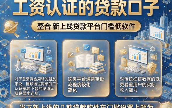 工资认证的贷款口子，整合五个新上线贷款平台门槛低软件