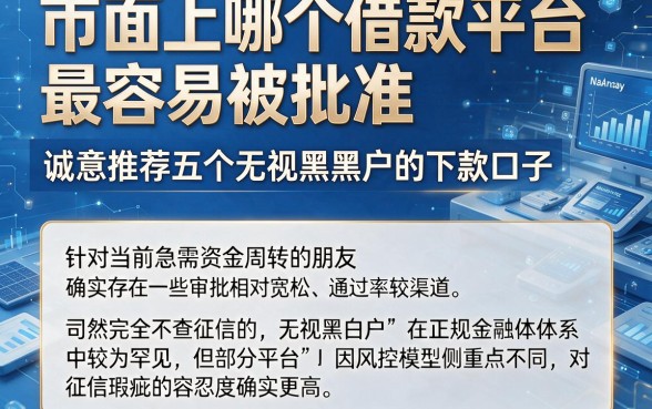 市面上哪个借款平台最容易被批准,诚意推荐五个无视黑白户的下款口子