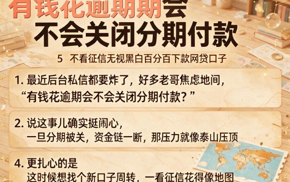 有钱花逾期会不会关闭分期付款，归纳5个不看征信无视黑白百分百下款网贷口子