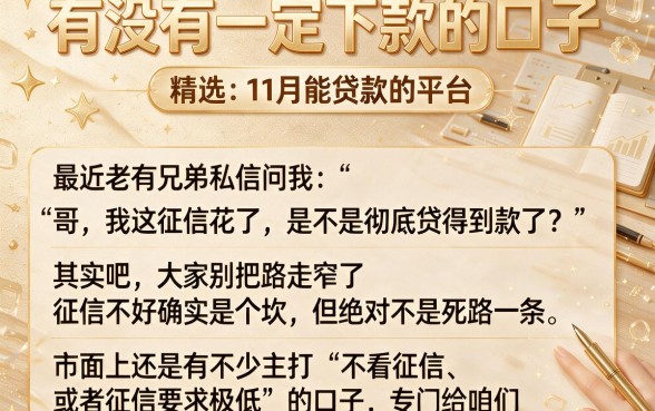有没有一定下款的口子,精选五个11月能贷款的平台