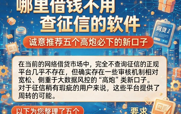 哪里借钱不用查征信的软件，诚意推荐五个高炮必下的新口子
