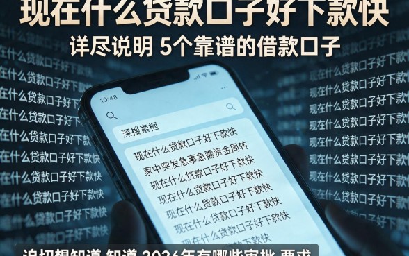 现在什么贷款口子好下款快，详尽说明5个靠谱的借款口子