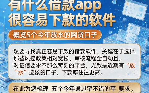 有什么借款app很容易下款的软件,概览5个今年放水的网贷口子