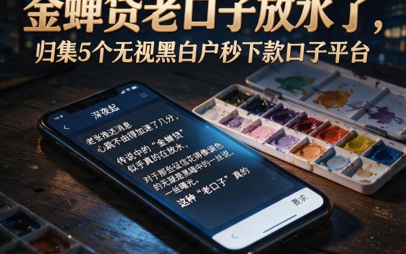 金蝉贷老口子放水了，归集5个无视黑白户秒下款口子平台