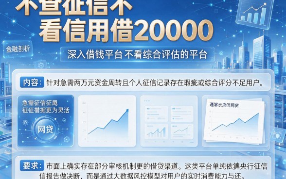 不查征信不看信用借20000，深入剖析五个借钱平台不看综合评估的平台