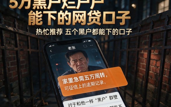 5万黑户烂户能下的网贷口子，热忱推荐五个黑户都能下的口子