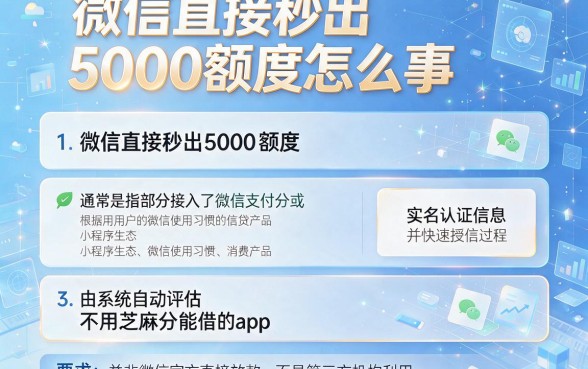 微信直接秒出5000额度怎么回事,整理五个不用芝麻分能借的app