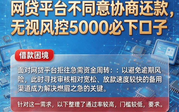 网贷平台不同意协商还款,整理五个无视风控5000必下口子