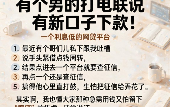 有个男的打电联说有新口子下款,条列5个利息低的网贷平台