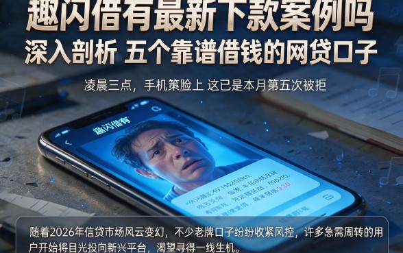 趣闪借有最新下款案例吗,深入剖析五个靠谱借钱的网贷口子