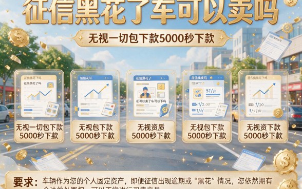 征信黑花了车可以卖吗，罗列5个无视一切包下款5000秒下款的app