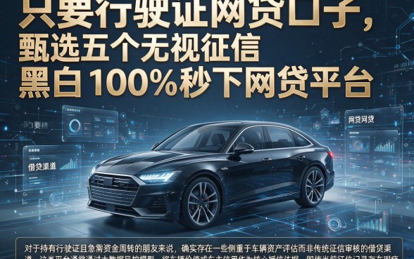只要行驶证网贷口子,甄选五个无视征信黑白100%秒下网贷平台
