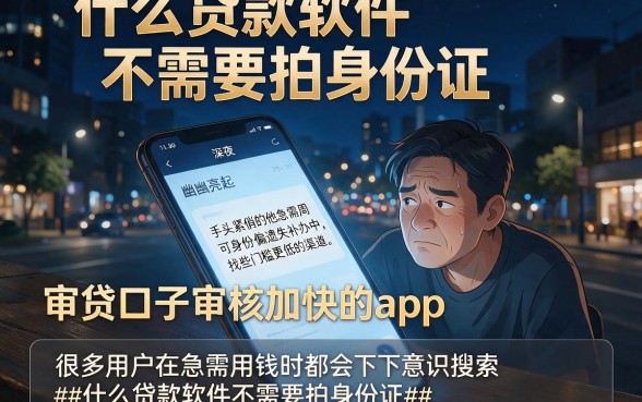 什么贷款软件不需要拍身份证，详尽说明五个审贷口子审核加快的app