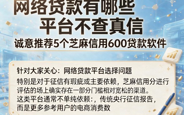 网络贷款有哪些平台不查真信，诚意推荐5个芝麻信用600贷款软件