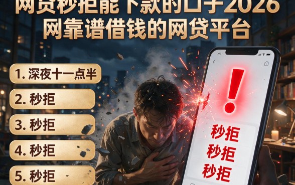 网贷秒拒能下款的口子2026，胪列五个靠谱借钱的网贷平台