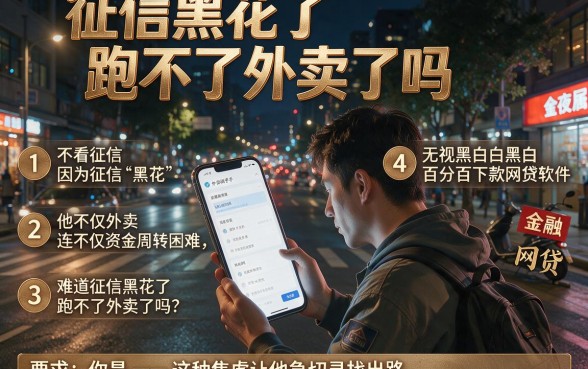 征信黑花了跑不了外卖了吗,条列5个不看征信无视黑白百分百下款网贷软件