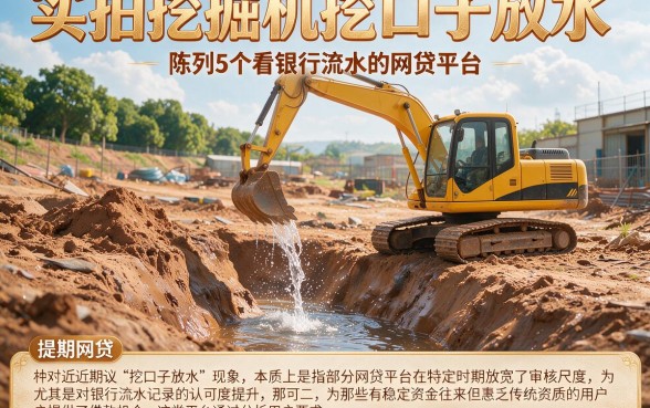 实拍挖掘机挖口子放水,陈列5个看银行流水的网贷平台