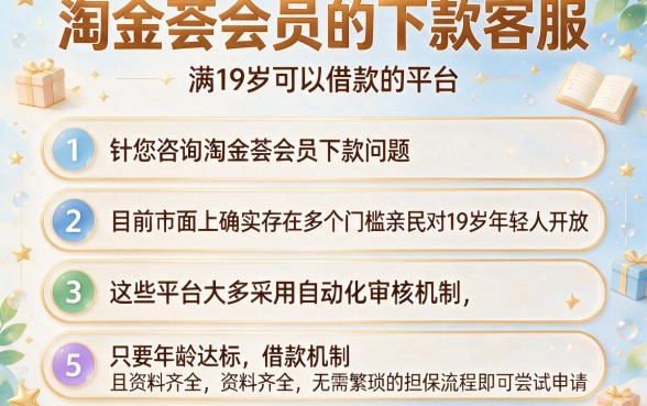 淘金荟会员的下款客服,条列五个满19岁可以借款的平台