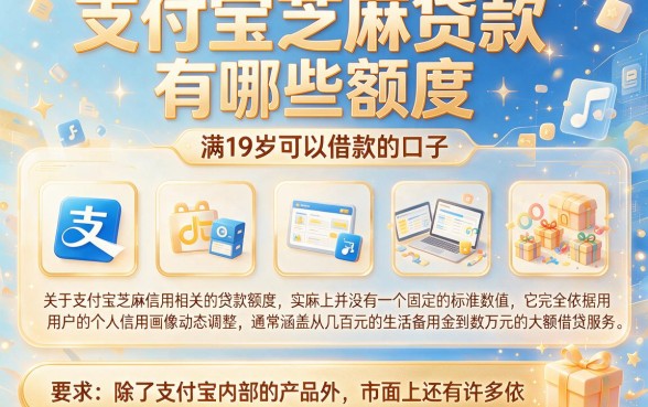 支付宝芝麻贷款有哪些额度，陈列五个满19岁可以借款的口子