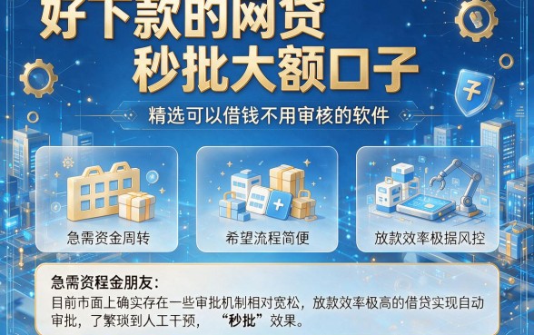 好下款的网贷秒批大额口子,精选五个可以借钱不用审核的软件