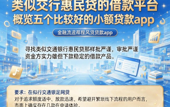 类似交行惠民贷的借款平台，概览五个比较好的小额贷款app
