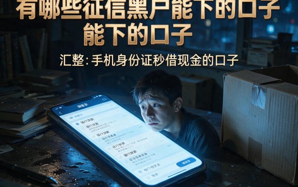 有哪些征信黑户能下的口子，汇整五个手机身份证秒借现金的口子