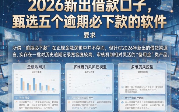 2026新出借款口子,甄选五个逾期必下款的软件