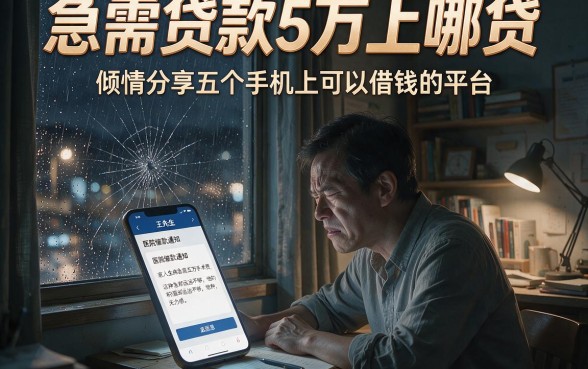急需贷款5万上哪贷,倾情分享五个手机上可以借钱的平台