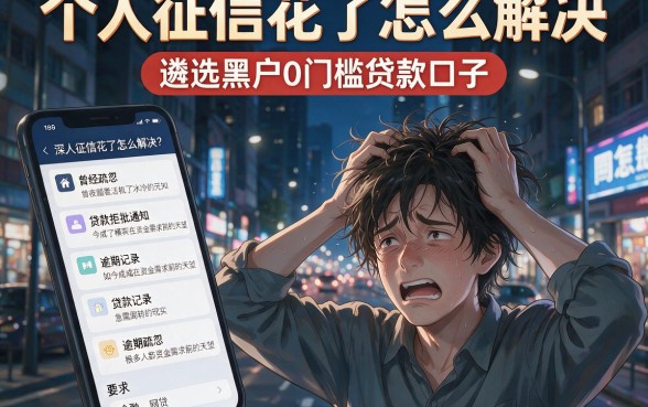 个人征信花了怎么解决，遴选五个黑户0门槛贷款口子
