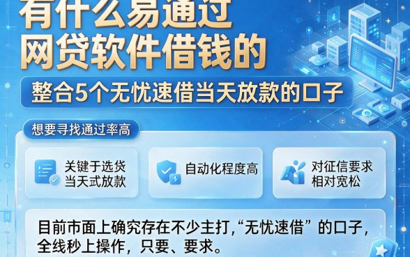 有什么易通过网贷软件借钱的,整合5个无忧速借当天放款的口子