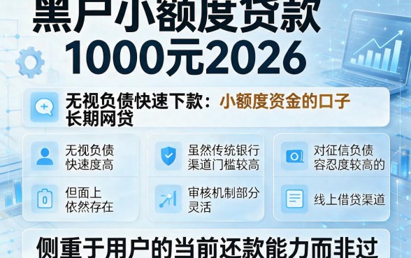 黑户小额度贷款1000元2026,条列五个无视负债快速下款长期网贷的口子