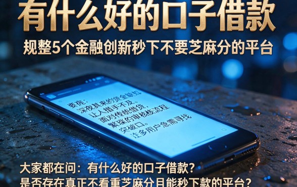 有什么好的口子借款,规整5个金融创新秒下不要芝麻分的平台