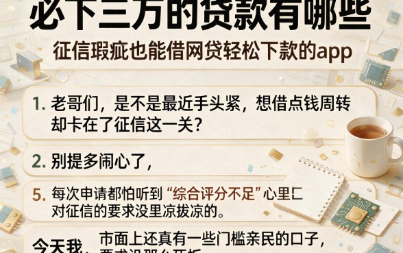 必下三万的贷款有哪些,条列5个征信瑕疵也能借网贷轻松下款的app