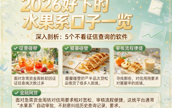 2026好下的水果系口子一览,深入剖析5个不看征信查询的软件