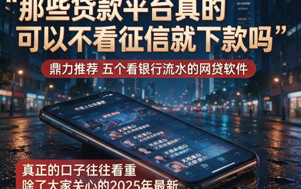 那些贷款平台真的可以不看征信就下款吗，鼎力推荐五个看银行流水的网贷软件