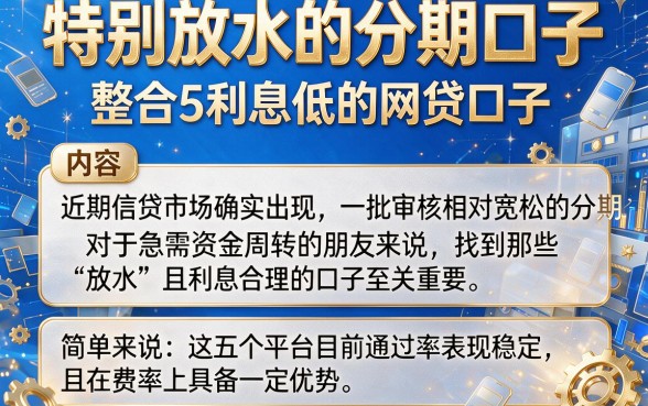 特别放水的分期口子,整合5个利息低的网贷口子