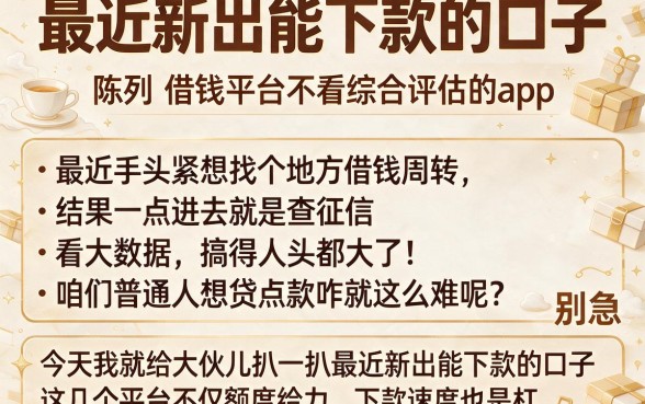 最近新出能下款的口子，陈列五个借钱平台不看综合评估的app