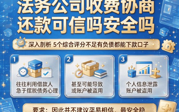 法务公司收费协商还款可信吗安全吗，深入剖析5个综合评分不足有负债都能下款口子