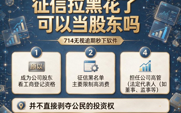 征信拉黑花了可以当股东吗,条列五个714无视逾期秒下的软件