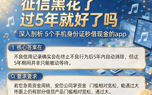 征信黑花了过5年就好了吗，深入剖析5个手机身份证秒借现金的app