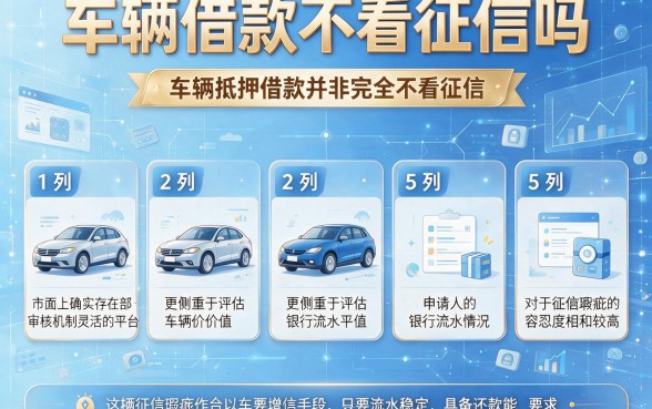 车辆借款不看征信吗,胪列5个看银行流水的网贷软件