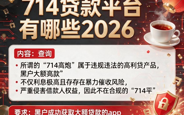 714贷款平台有哪些2026,归纳5个黑户成功获取大额贷款的app