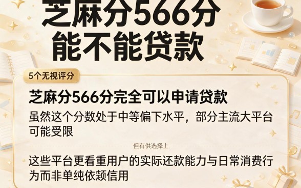 芝麻分566分能不能贷款，详尽说明5个无视评分的贷款软件