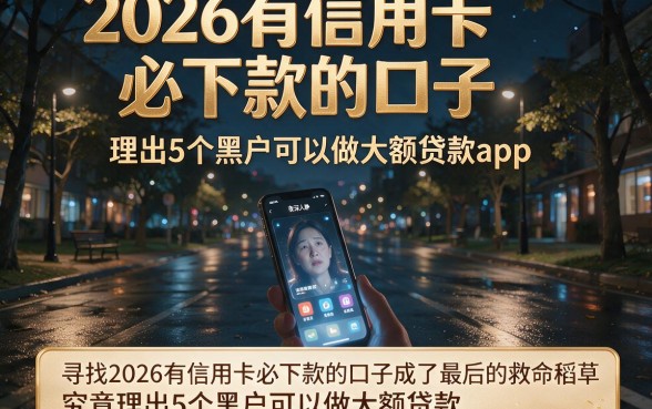 2026有信用卡必下款的口子，理出5个黑户可以做大额贷款app