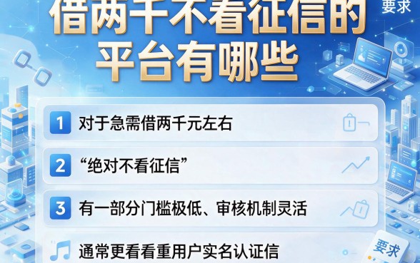 借两千不看征信的平台有哪些,规整五个可以不看征信就能下款的平台