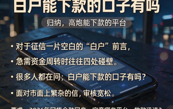 白户能下款的口子有吗,归纳五个高炮能下款的平台
