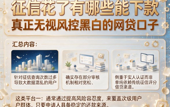 征信花了有哪些能下款，汇总五个真正无视风控黑白的网贷口子
