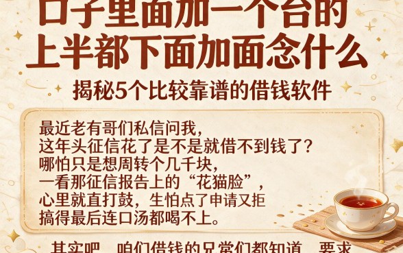 口子里面加一个台的上半部分下面加面念什么,揭秘5个比较靠谱的借钱软件