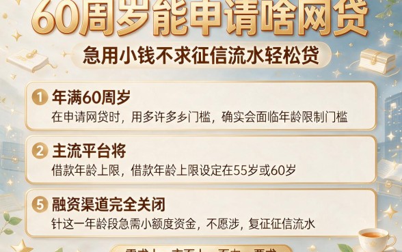 60周岁能申请啥网贷,细致阐述5个急用小钱不求征信流水轻松贷的app